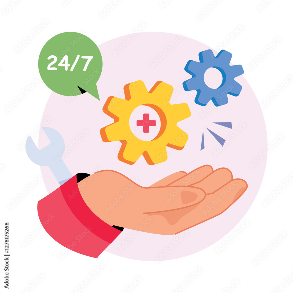 Poster technical support concepts style illustrations. eps 10 file stock illustration