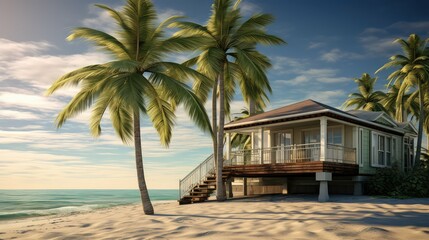 tropical palm tree home