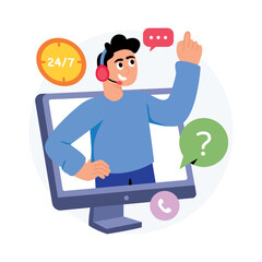 Remote Support   Concepts Style illustrations. EPS 10 File stock illustration
