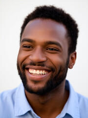 Obraz premium Bright smile of a young man enjoying a sunny day outdoors