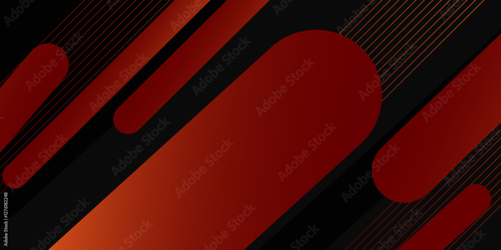 Aufkleber abstract bluck and red banner background. color gradient abstract background with dynamic wave line 