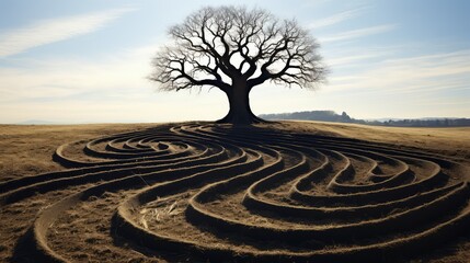 Obraz premium design swirl tree graphic