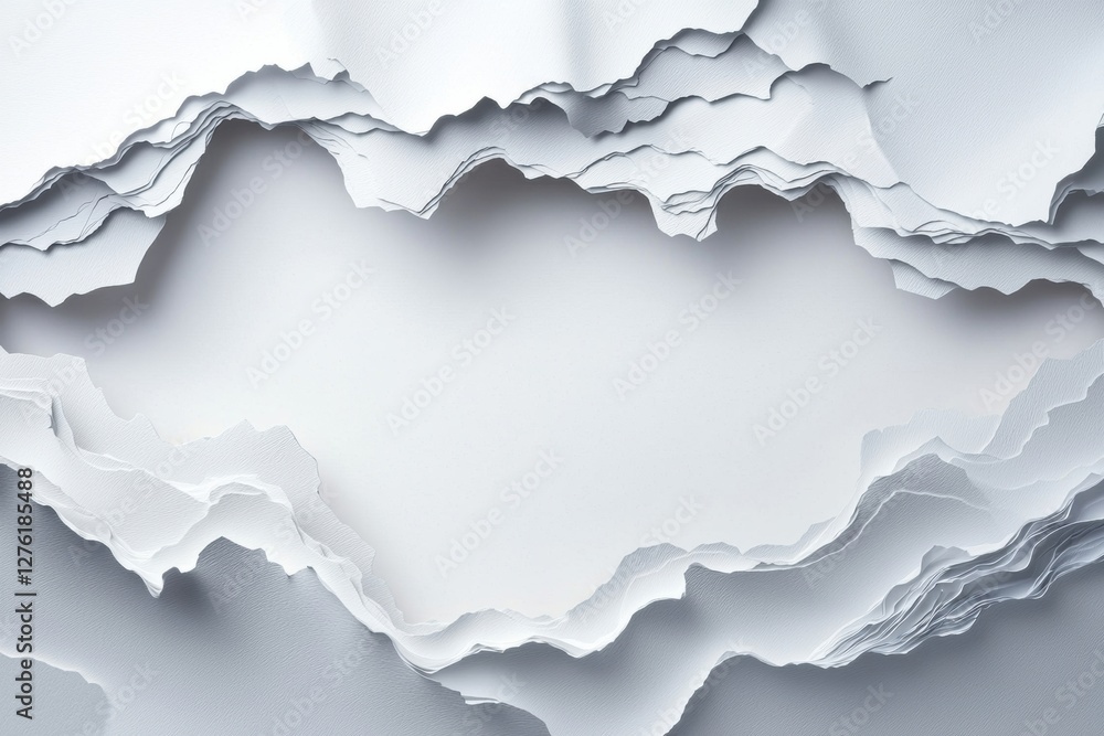 Poster paper sheets overlapping on a white background, creating texture and depth.