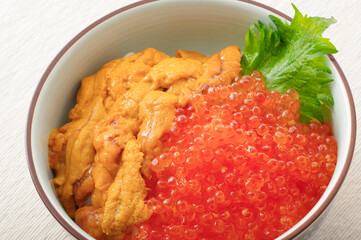 美味しそうなウニいくら丼