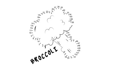 Broccoli Dot to Dot Coloring Page