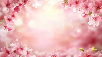 Beautiful cherry blossom flower at full blooming in Spring.