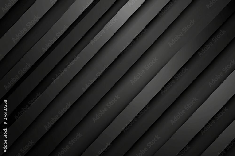 Poster dark deep black dynamic abstract vector background with diagonal lines, a gradient from light to dee