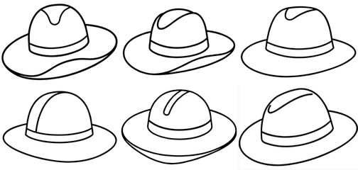 Hat Outline Coloring Page Printable Line Art Drawing