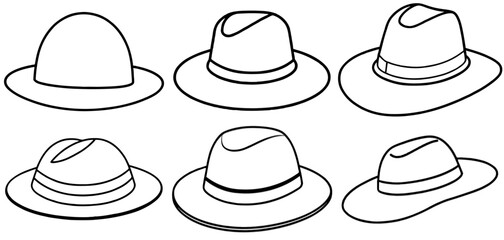 Hat Outline Coloring Page Printable Line Art Drawing