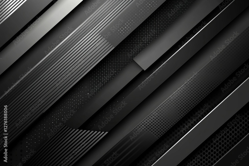 Poster dark deep black dynamic abstract vector background with diagonal lines, a gradient from light to dee