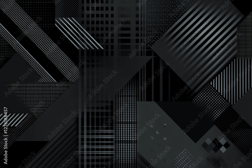 Poster dark deep black dynamic abstract vector background with diagonal lines, a gradient from light to dee