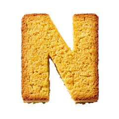 A Cornbread in the shape of the letter "N"