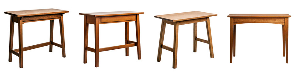 Fototapeta premium Minimalist Wooden Desk or Table in Contemporary Home or Office Interior Design Simple clean and elegant workspace setup with laptop or computer for productive