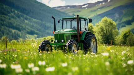 Fototapeta premium rural tractor green
