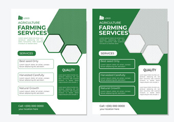 Creative Modern Fresh Green Agriculture flyer or Farming flyer design template 
