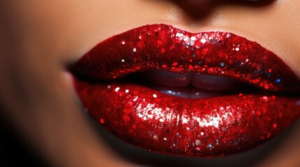 sparkle red lips