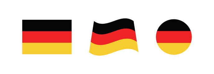 


Vector Germany National Flag icon collection. Flag set of Germany various styles.