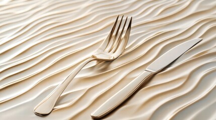 elegant silverware on textured background