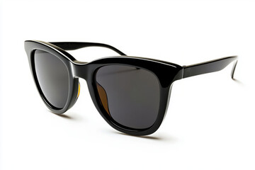 Stylish black sunglasses with gold accent on a white background, luxury fashion accessory for men and women, classic and elegant eyewear design