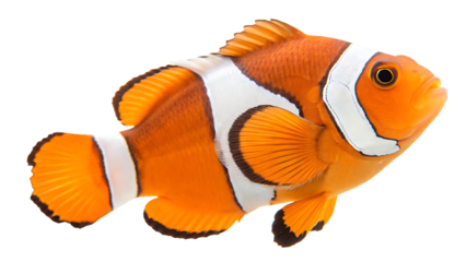 One clown fish Isolated on transparent Background