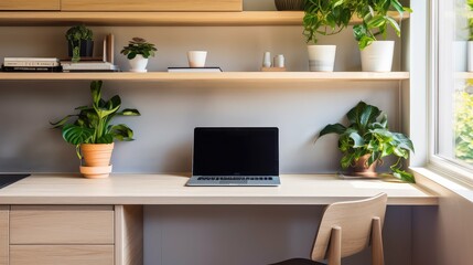 built kitchen desk
