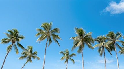 Obraz premium tropical trees with blue sky