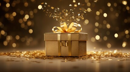 sparkling gold gift box