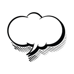 Line Art Speech Bubbles with Outline Shadows for Creative Designs