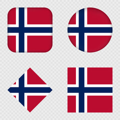 Obraz premium Norway Flag Icons Pack. Vector illustration.