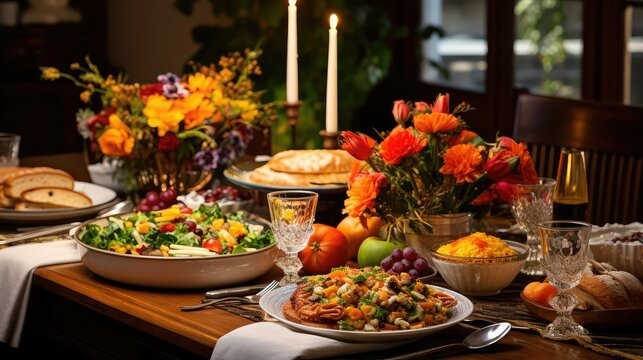 tble food on a table