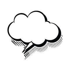 Line Art Speech Bubbles with Outline Shadows for Creative Designs