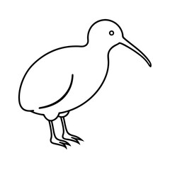 Creative Kiwi Bird Outline Graphic for Branding
