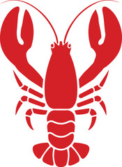 Fresh red lobster logo or icon vector illustration