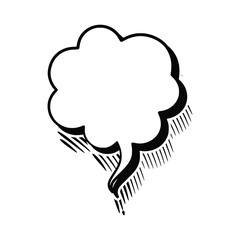 Line Art Speech Bubbles with Outline Shadows for Creative Designs