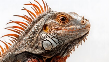 Fototapeta premium Striking close up shot of a green iguana head