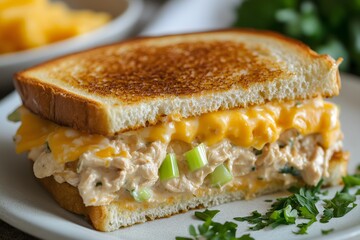 A delicious tuna melt sandwich