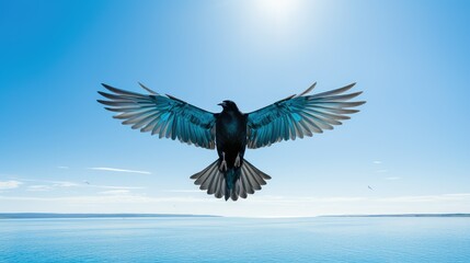 Naklejka premium silhouette beautiful blue sky