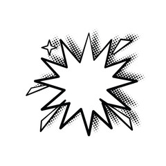 Line Art Speech Bubbles with Halftone Shadows for Creative Projects