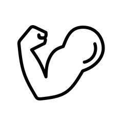 power icon vector on white background. muscle icon