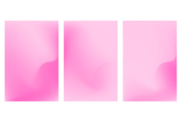 Fluid pink blur gradient poster set. Aesthetic defocused nude pink background with copy space. Elegant smooth flow, curvy wallpaper for product display, poster, banner, social media