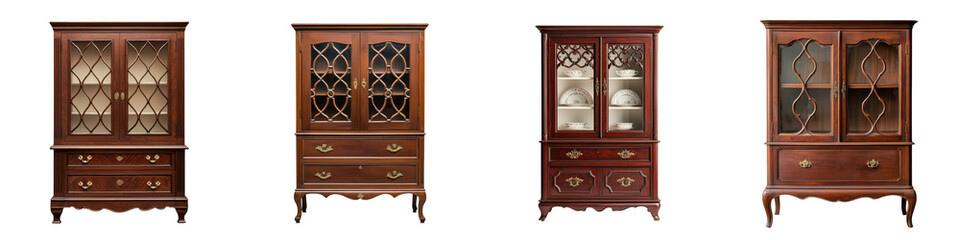 Collection of Exquisite Antique Wooden Cabinets Armoires Chests and Dressers with Ornate Carved Designs and Traditional Styles Perfect for Upscale Home Decor Historical Displays