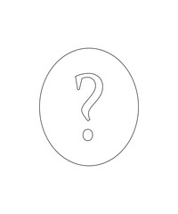 Question mark icon with thin outline