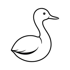 Modern Junin Grebe Line Art Vector for T-Shirts and Stickers