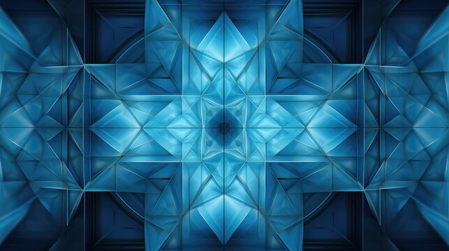 symmetrical light blue shapes background