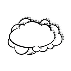 Layered Line Art Speech Bubbles with Halftone Shadows