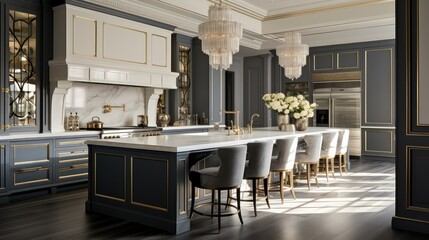 chandelier kitchen luxury