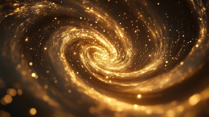 golden galaxy spiral abstract background