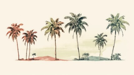 muted palm tree clip art