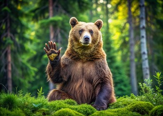 Grizzly Bear Waving Wildlife Photography