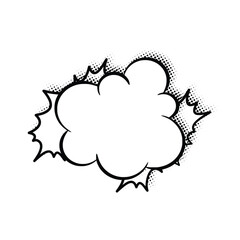 Layered Line Art Speech Bubbles with Halftone Shadows